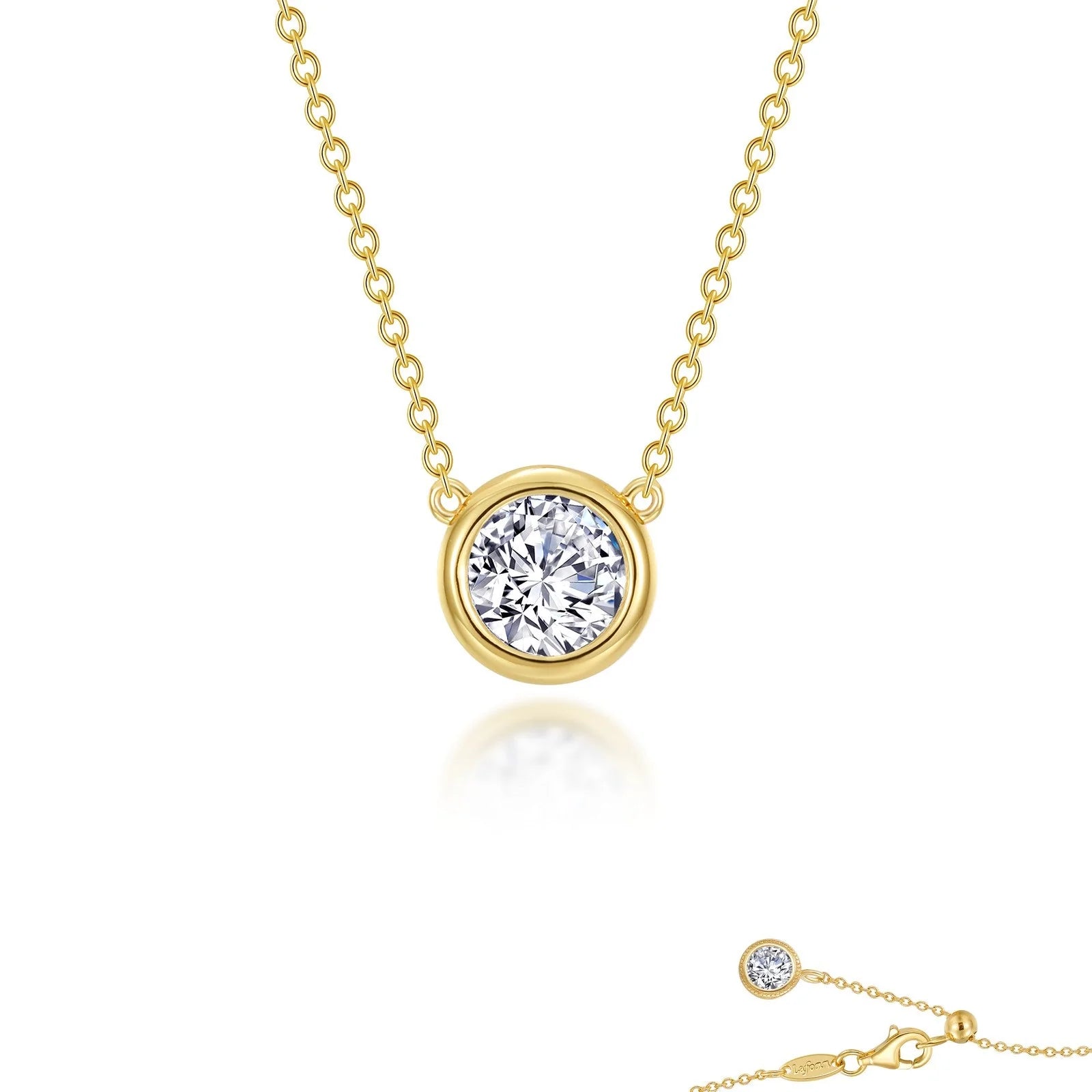 Frameless Solitaire Necklace: A Fusion of Platinum and Gold Brilliance