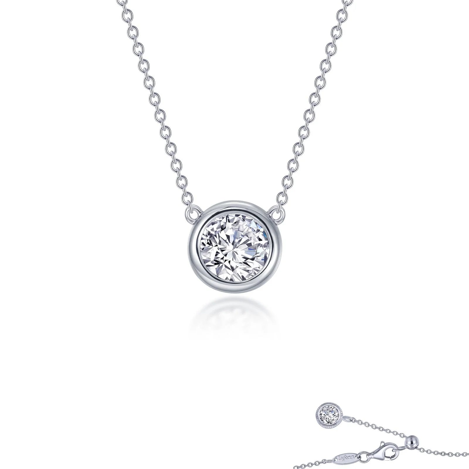 Frameless Solitaire Necklace: A Fusion of Platinum and Gold Brilliance