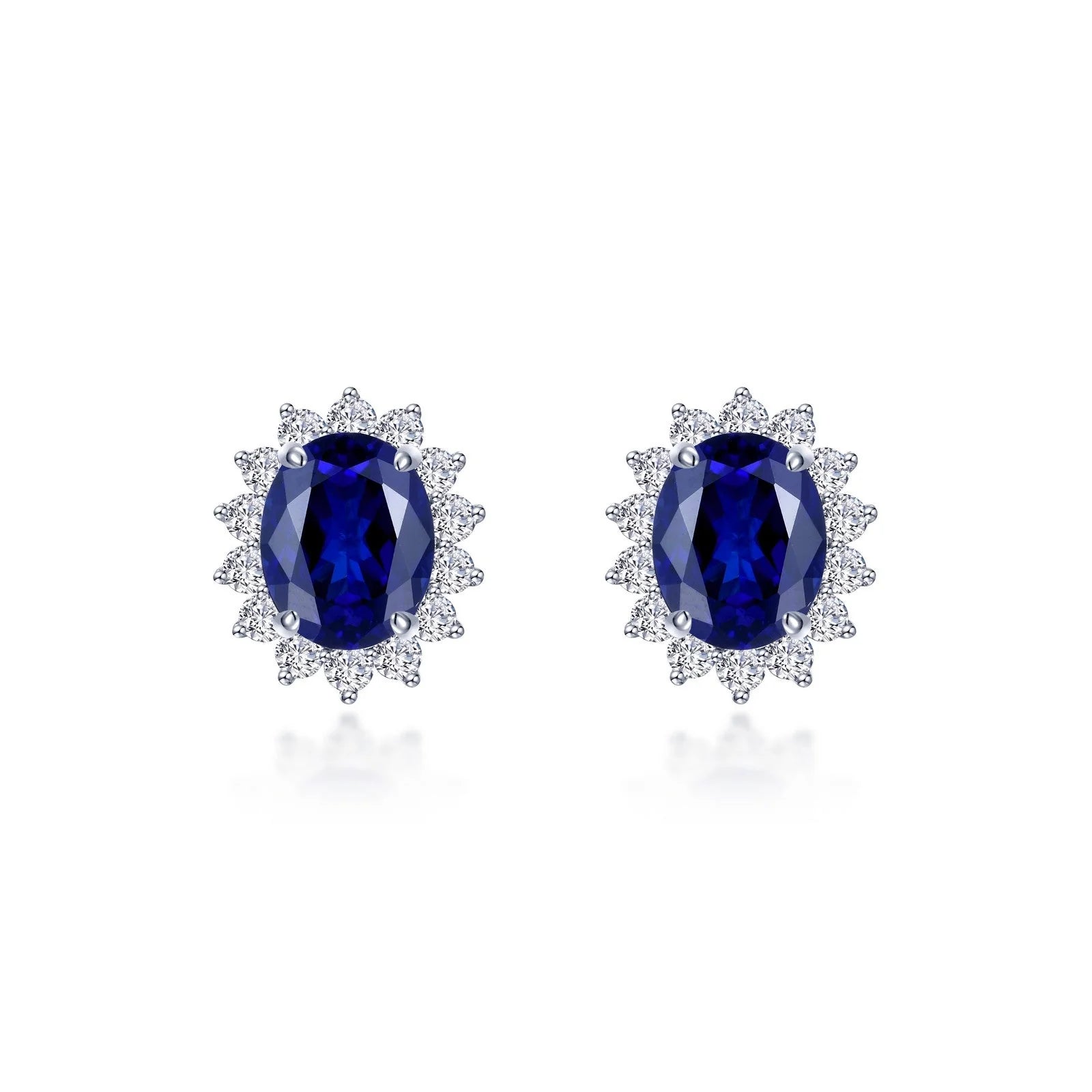 6.2 CTW Blue Sapphire Halo Stud Earrings: A Symphony of Elegance