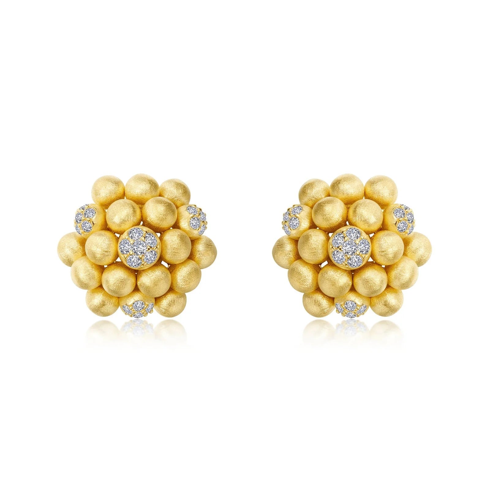 Lassaire Cluster Button Earrings: Elegance in Motion