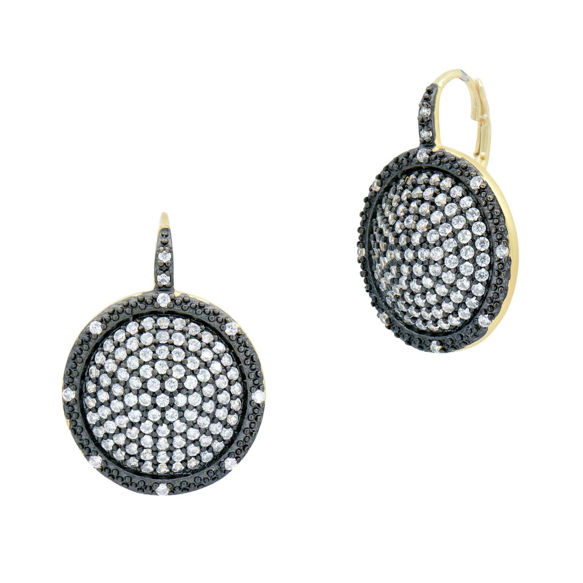 Large Pavé Times Square Leverback Earrings: Signature Elegance