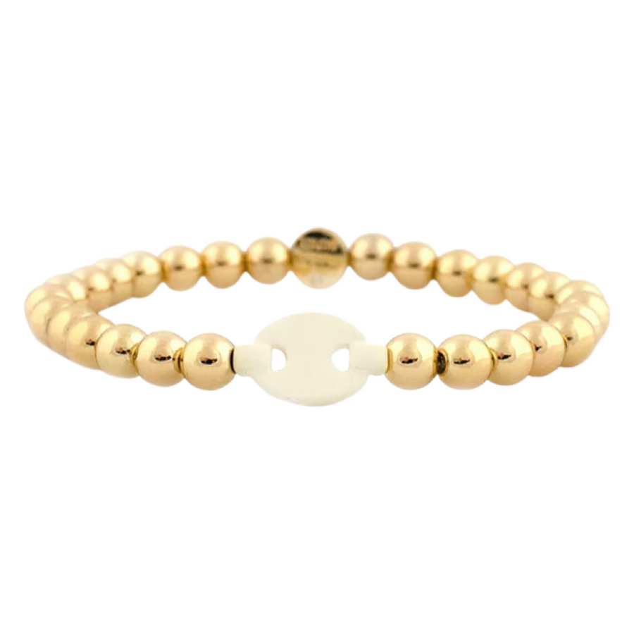 Enamel Anchor Stretch Bracelet