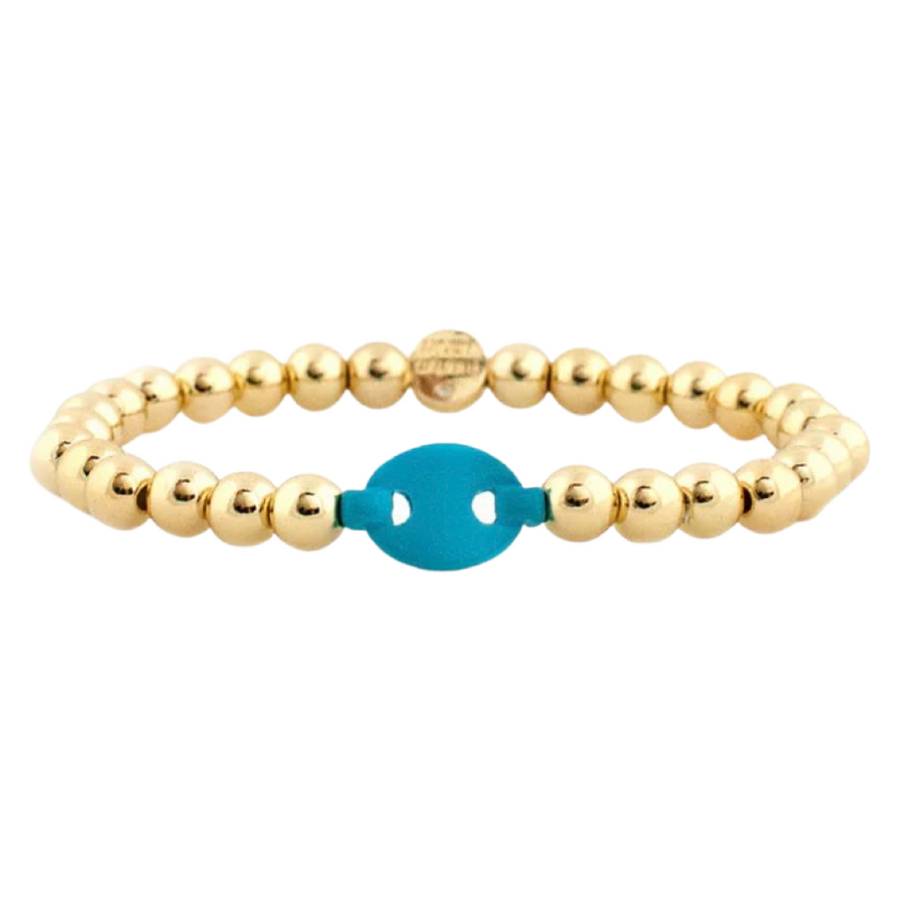Enamel Anchor Stretch Bracelet